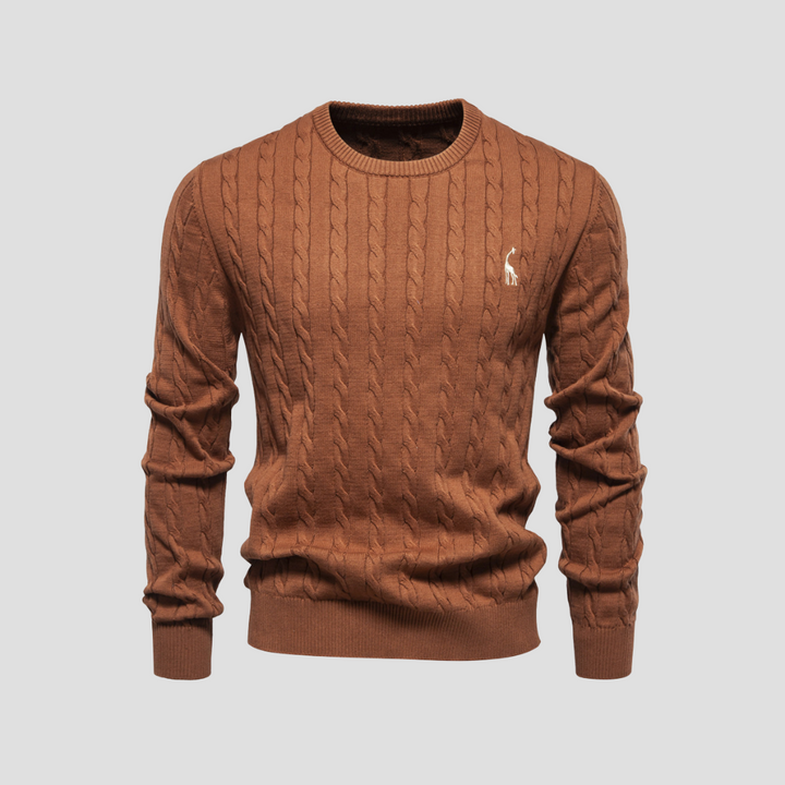 Pull Homme Col Rond Torsadé Coton Mélangé