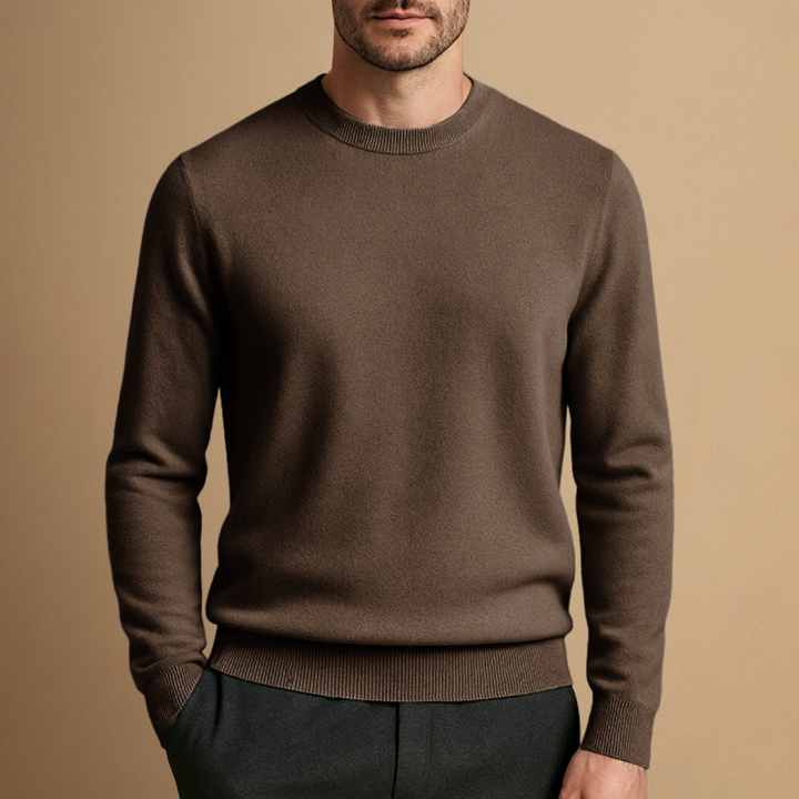Pull Homme Col Rond Laine Mélangée