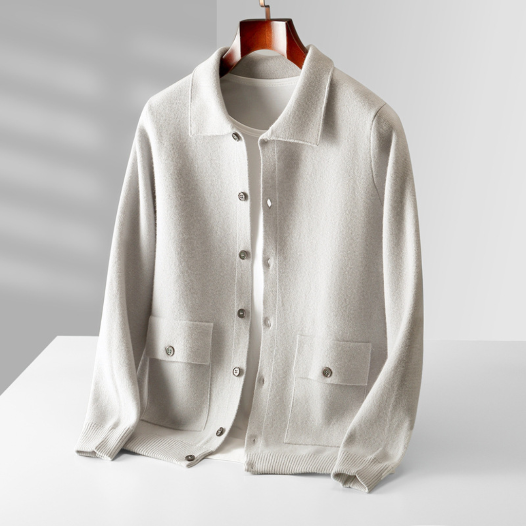 Cardigan Homme Boutonné Laine Mélangée