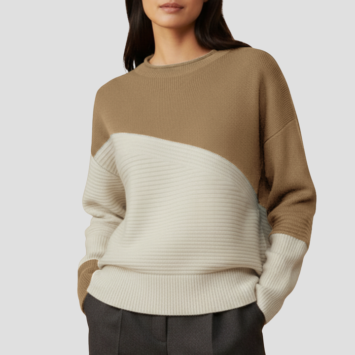 Pull Femme Bicolore en Maille