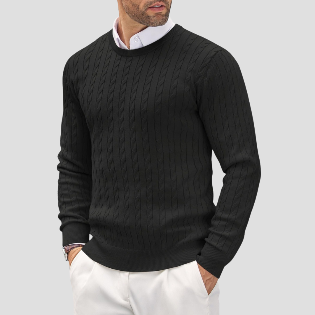 Pull Homme Torsadé Col Rond