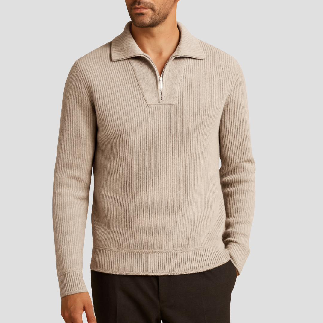 Pull Homme Col Ouvert Maille Fine