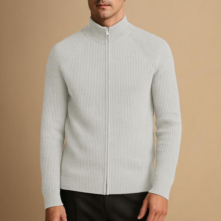 Cardigan Homme Zippé Col Montant