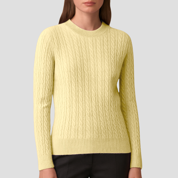 Pull Femme Maille Côtelée Col Rond