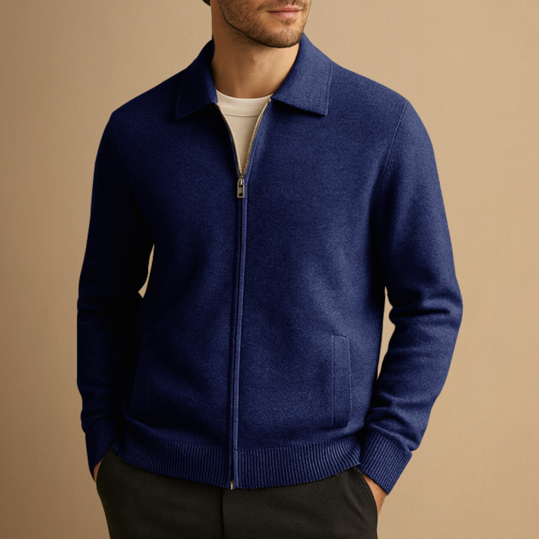 Cardigan Homme Laine Zippé