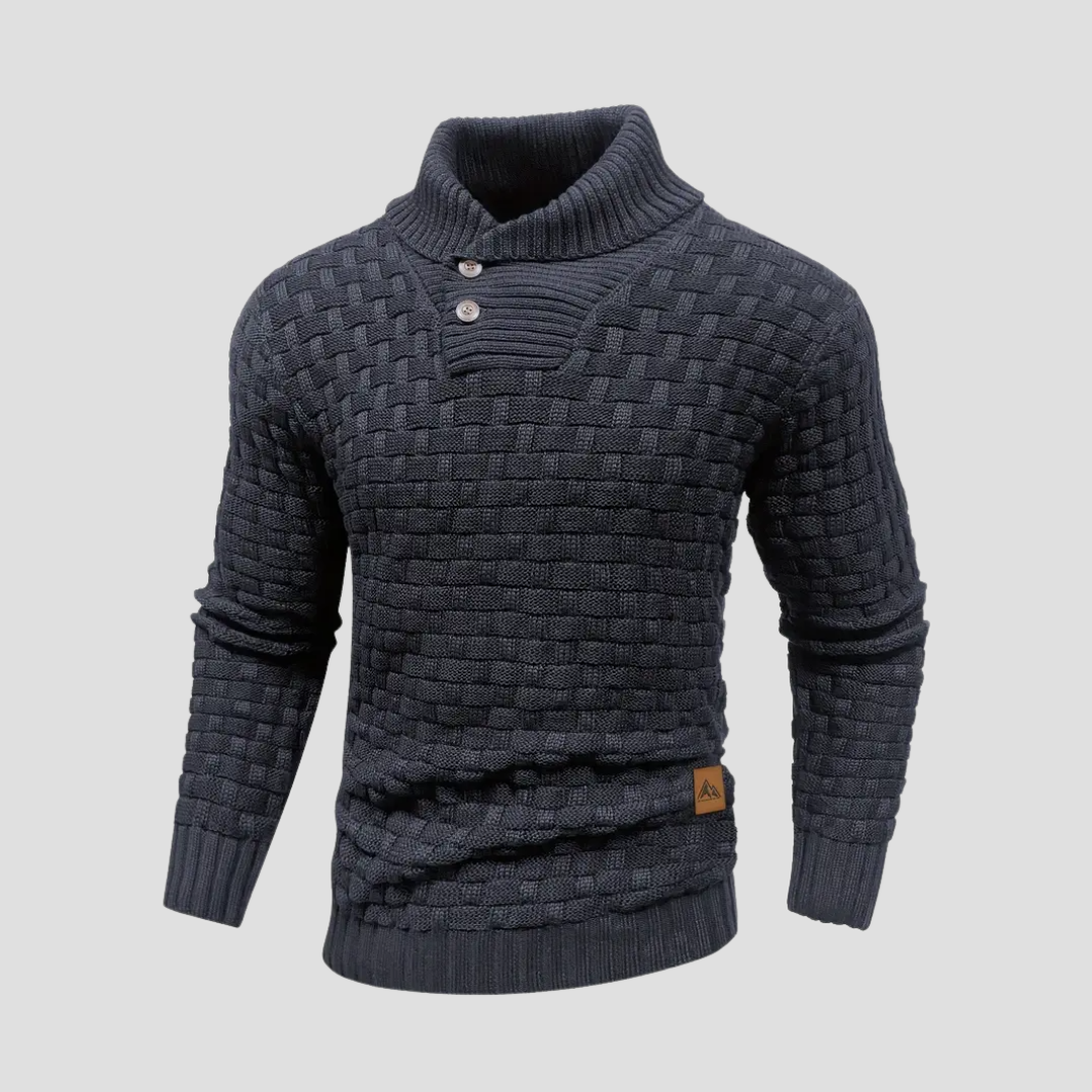 Pull Homme Col Boutonné en Maille