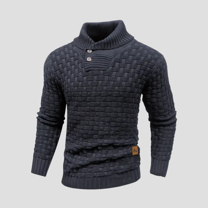 Pull Homme Col Boutonné en Maille