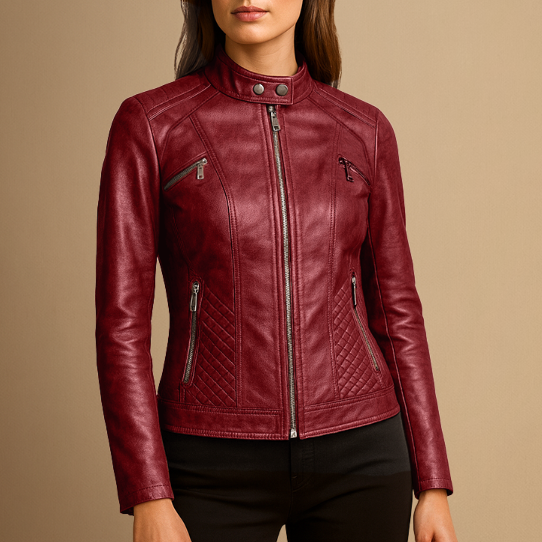 Veste Femme Cuir Cintrée Zippée