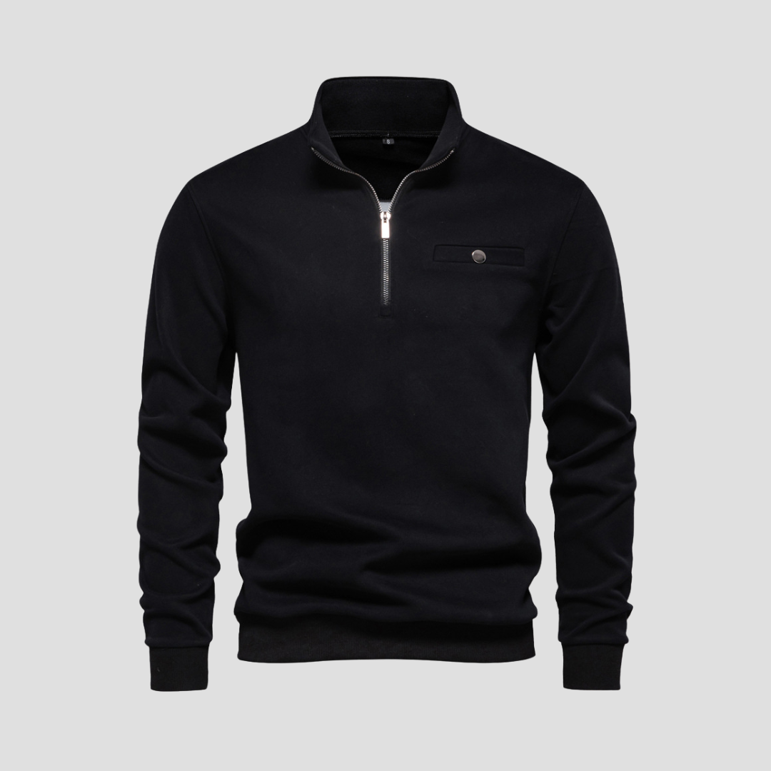 Pull Homme Demi-Zip Col Montant