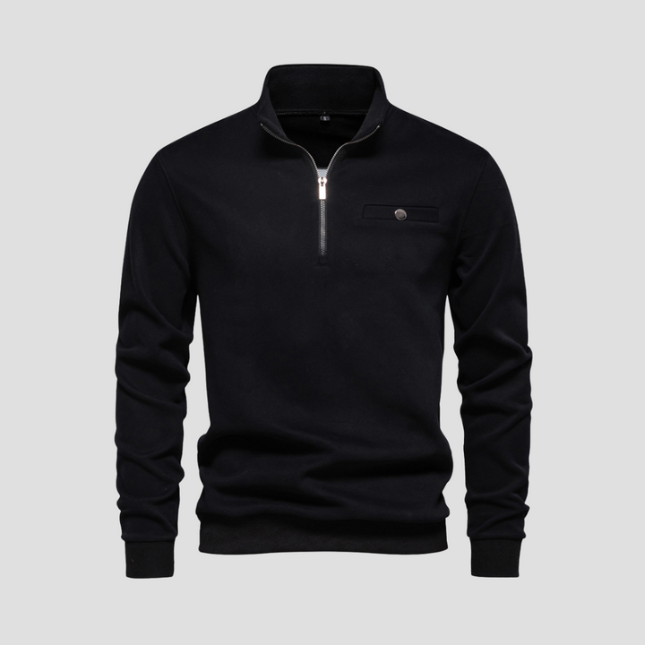Pull Homme Demi-Zip Col Montant