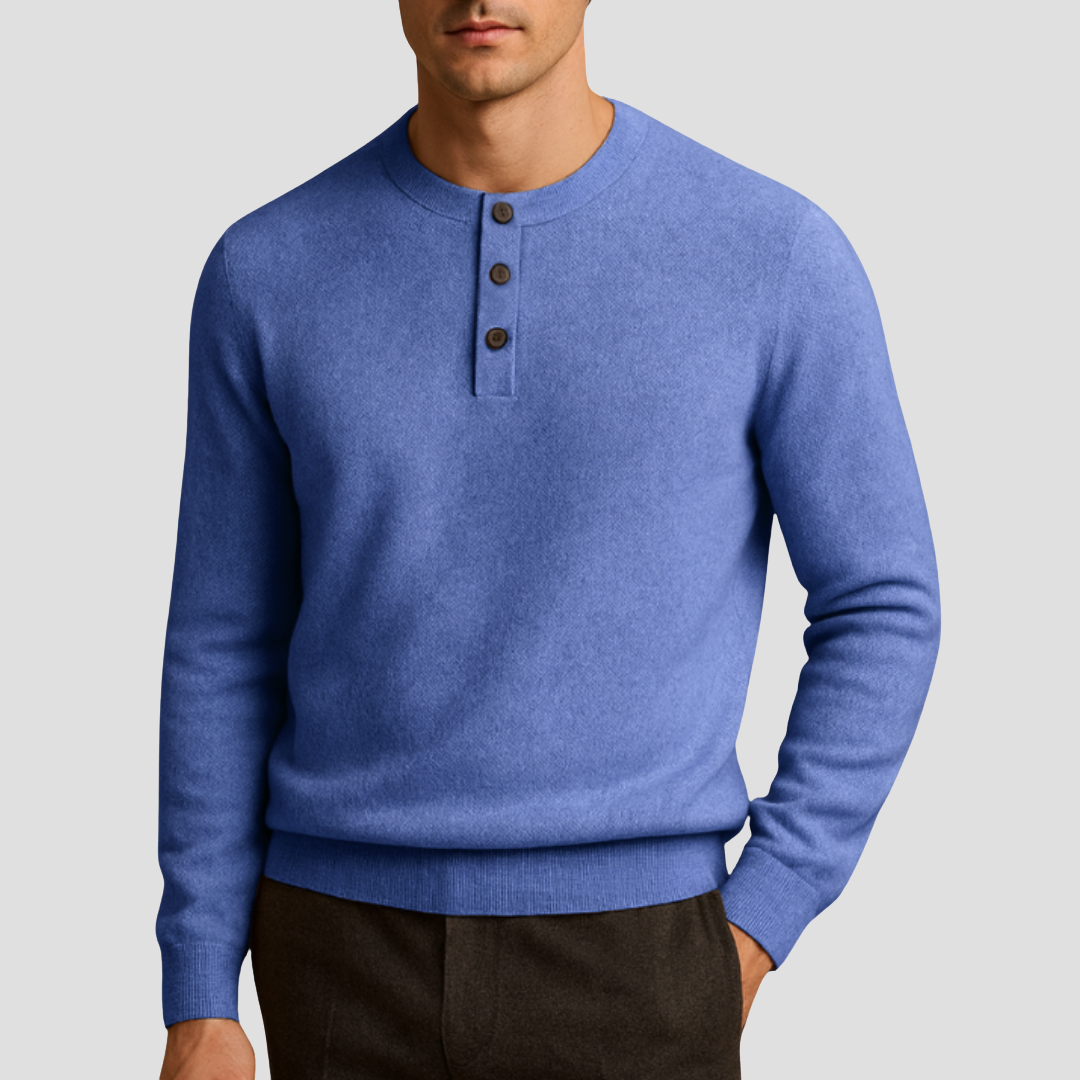 Pull Henley Homme en Cachemire