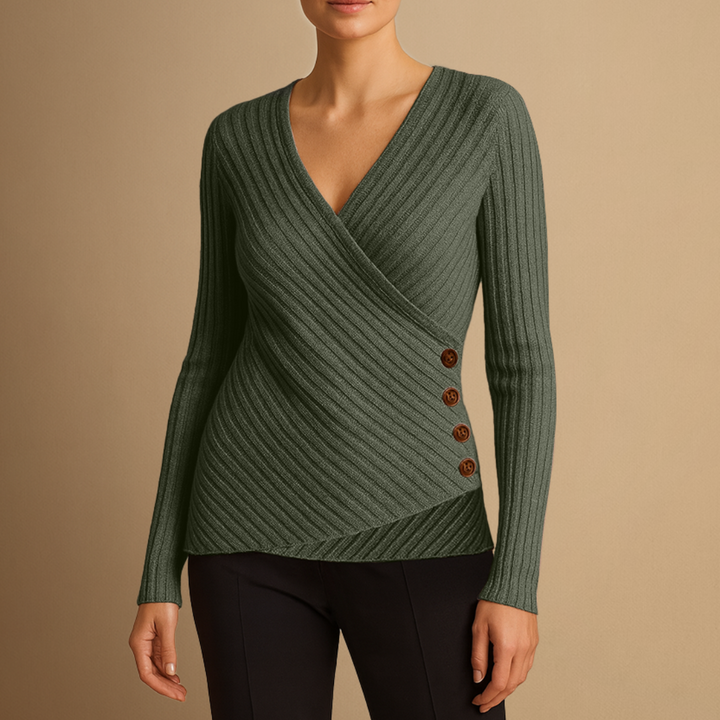 Pull Femme Col V Tricoté