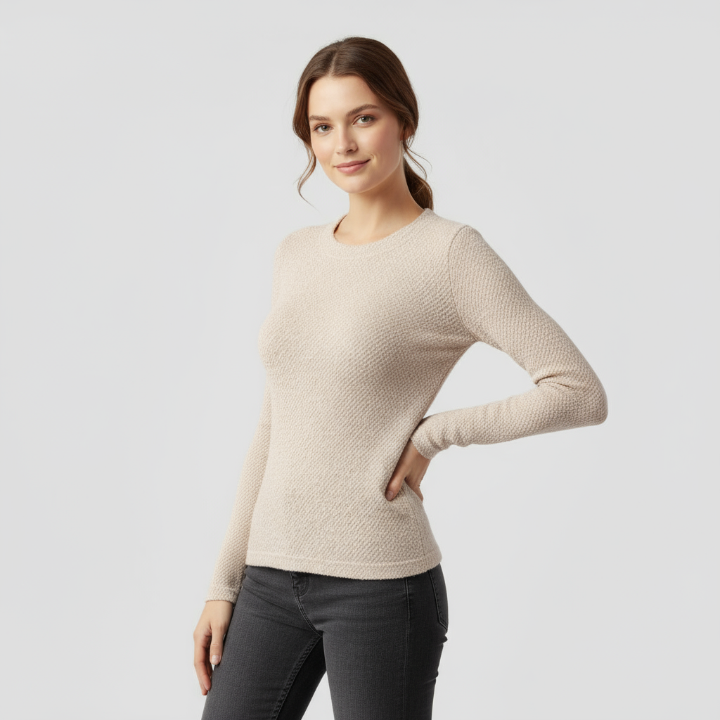 Pull Femme Col Rond en Maille