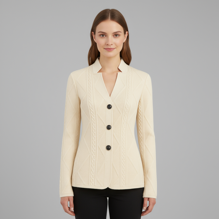 Blazer Femme Maille Texturée Cintré