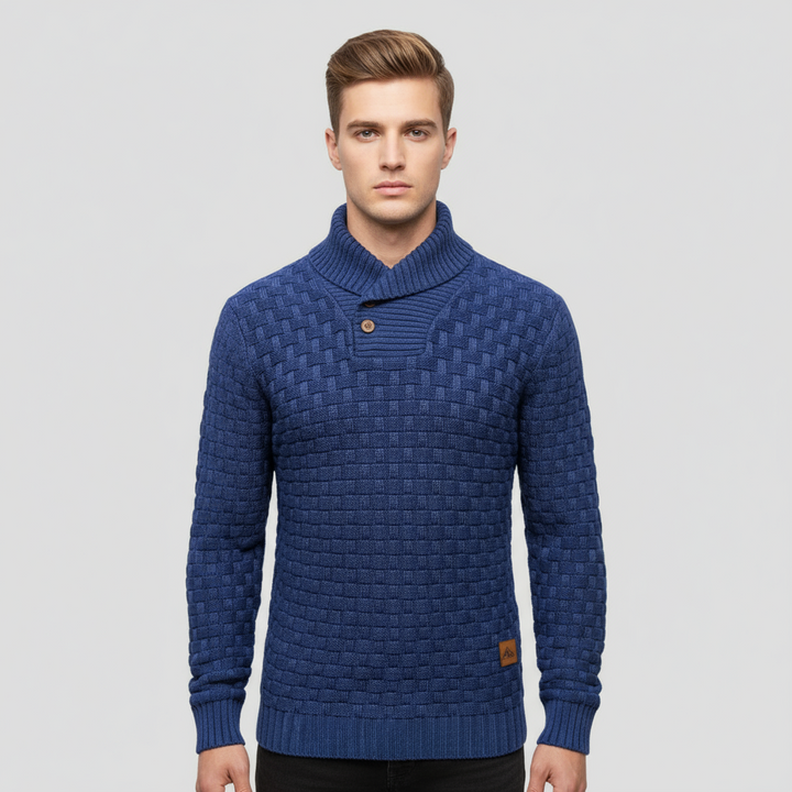 Pull Homme Col Boutonné en Maille