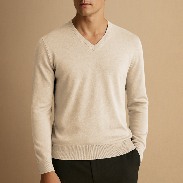 Pull Homme Col V Laine