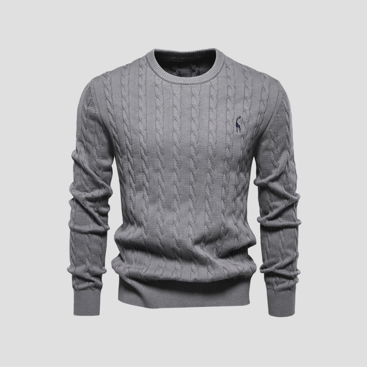 Pull Homme Col Rond Torsadé Coton Mélangé