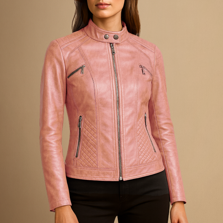 Veste Femme Cuir Cintrée Zippée