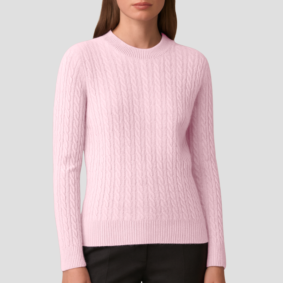 Pull Femme Maille Côtelée Col Rond