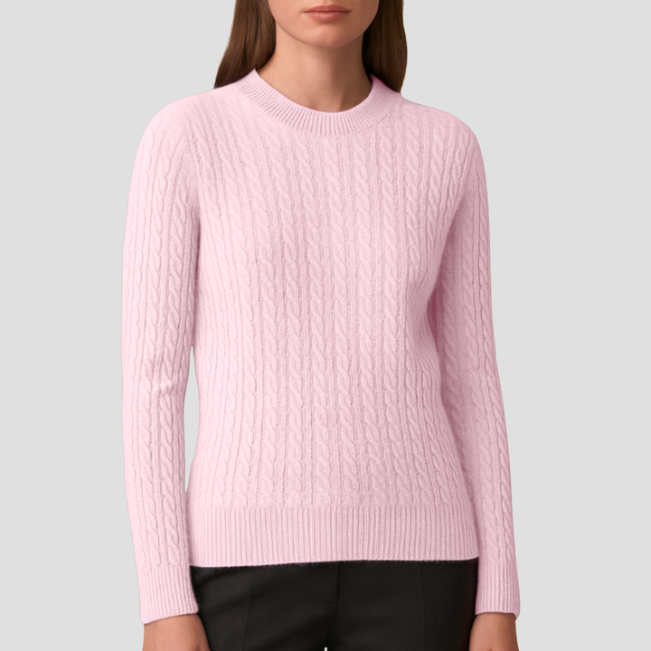 Pull Femme Maille Côtelée Col Rond