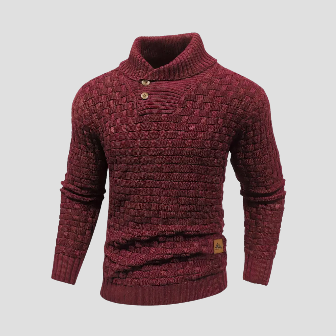 Pull Homme Col Boutonné en Maille