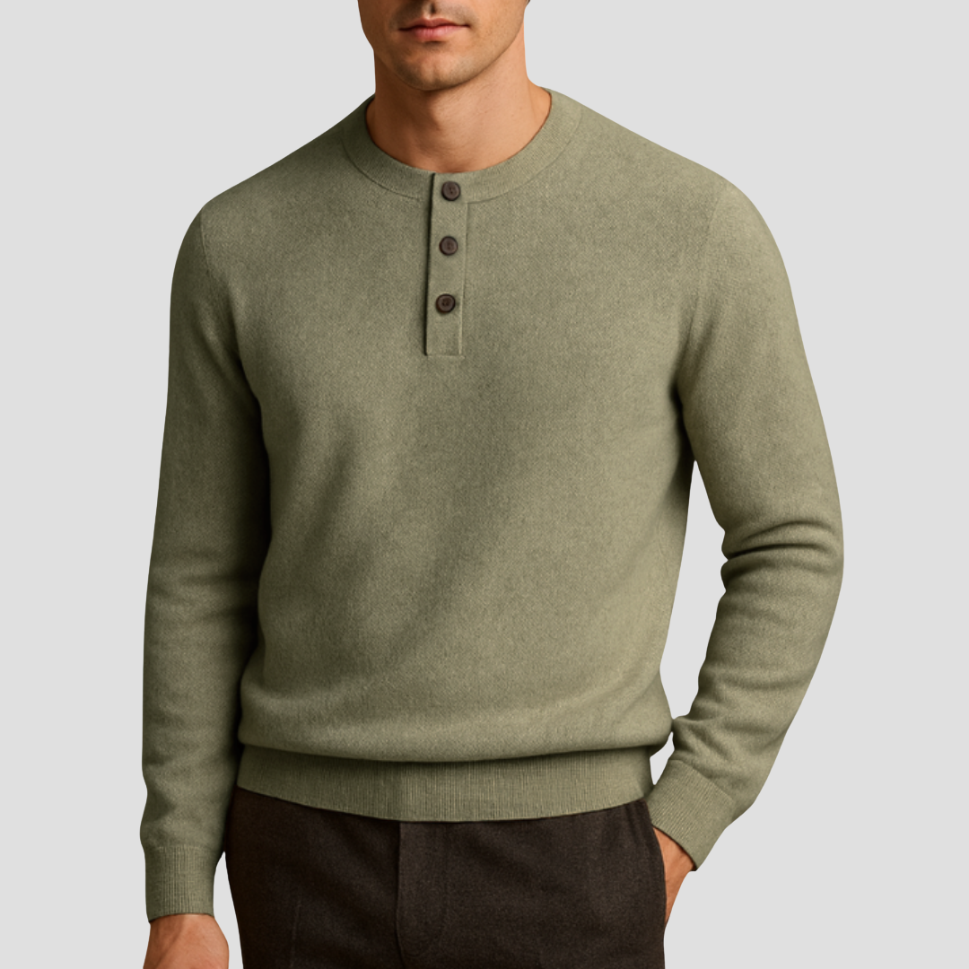 Pull Henley Homme en Cachemire