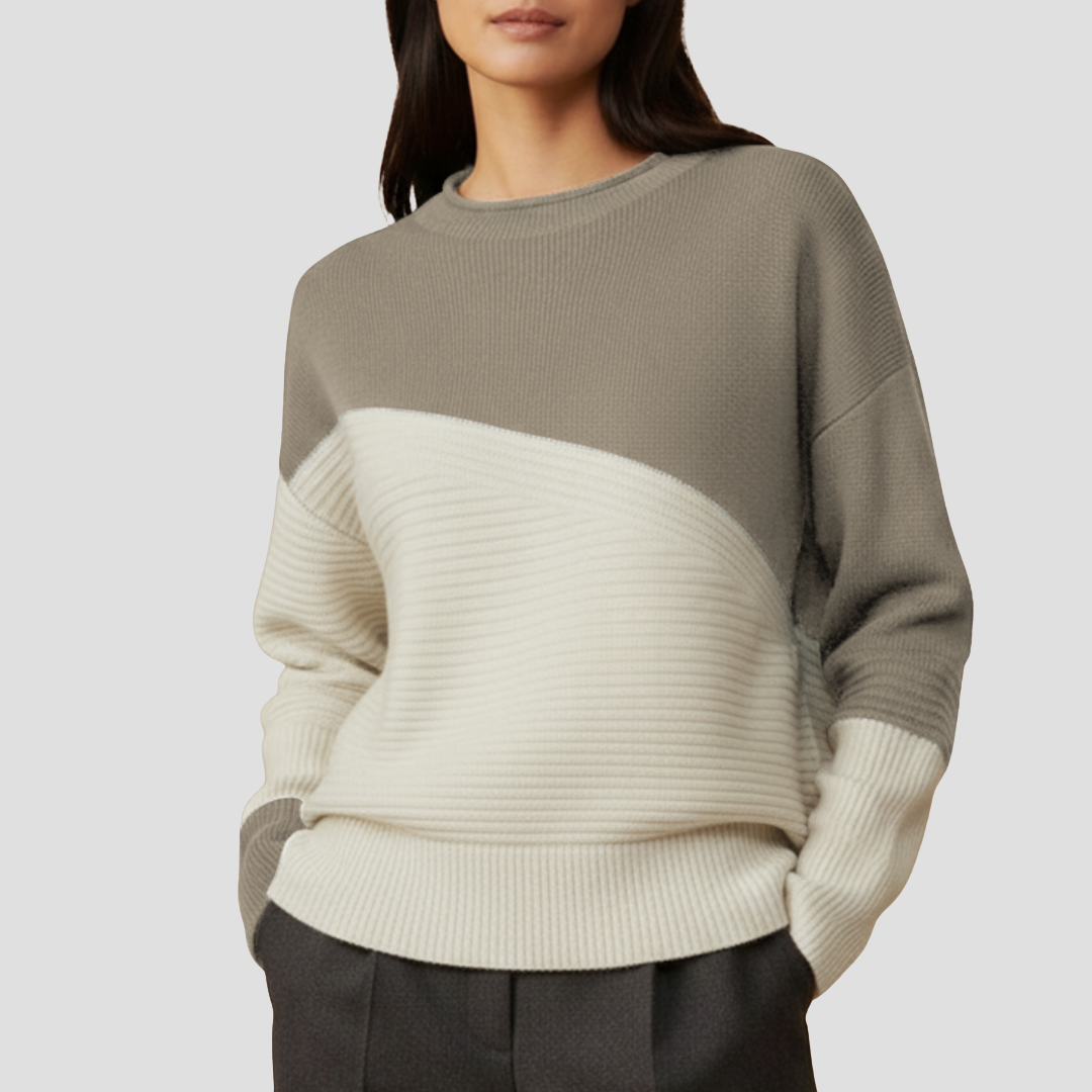 Pull Femme Bicolore en Maille
