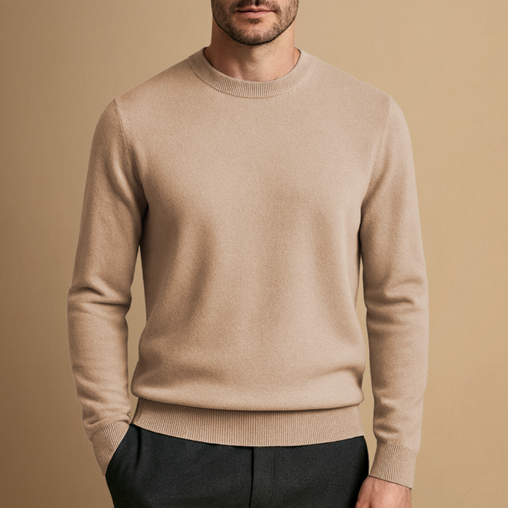 Pull Homme Col Rond Laine Mélangée