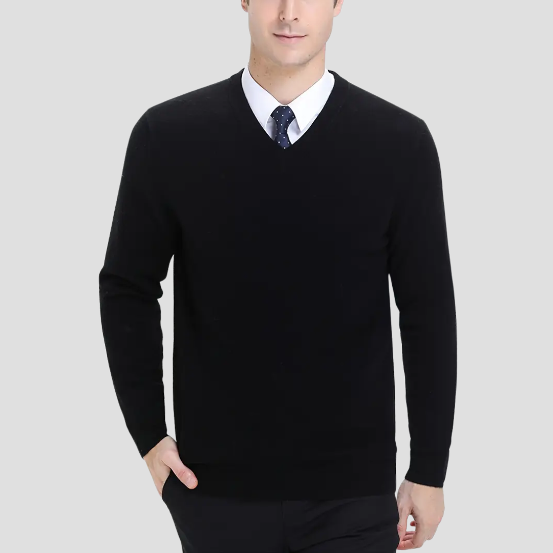 Pull Homme Col V Tricoté