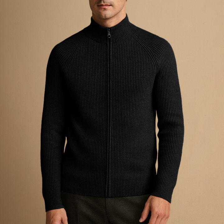 Cardigan Homme Zippé Col Montant