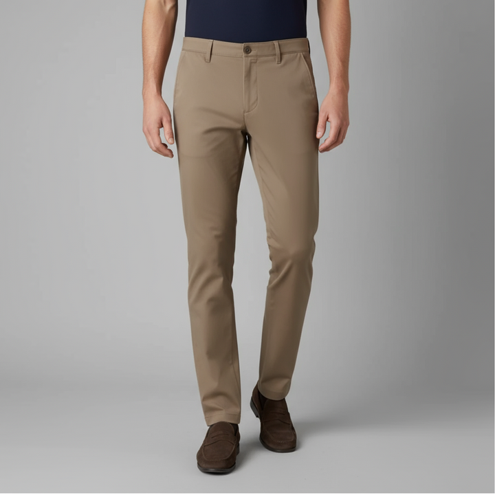 Pantalon Homme Coupe Droite Coton Mélangé