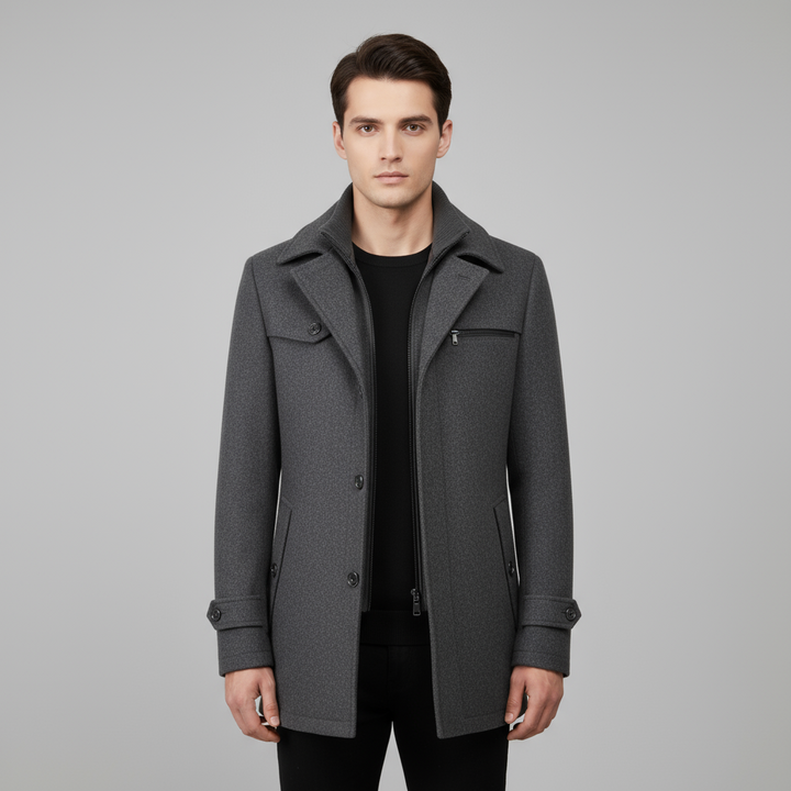 Manteau Homme Hiver Laine Mélangée