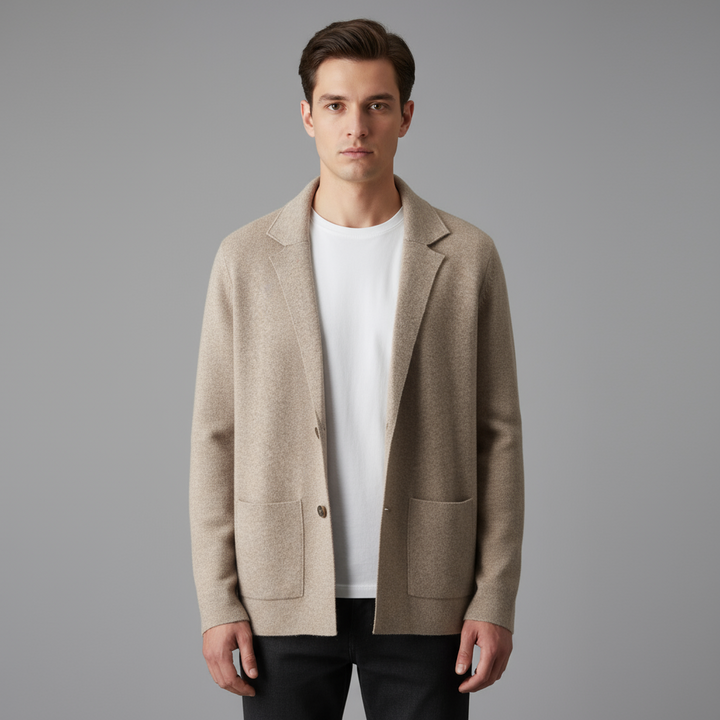 Cardigan Homme Ouvert Col Revers