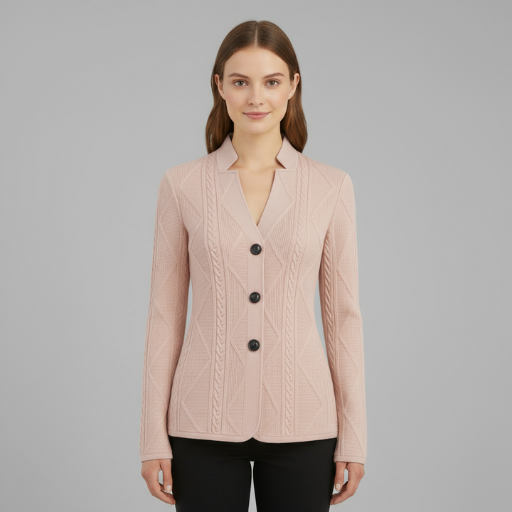 Blazer Femme Maille Texturée Cintré