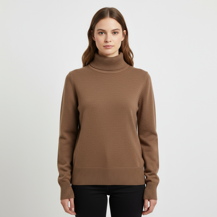 Pull Femme Col Roulé en Maille