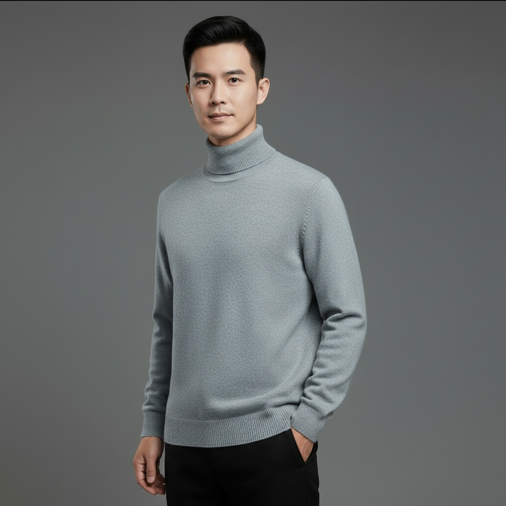 Pull Homme Col Roulé en Laine