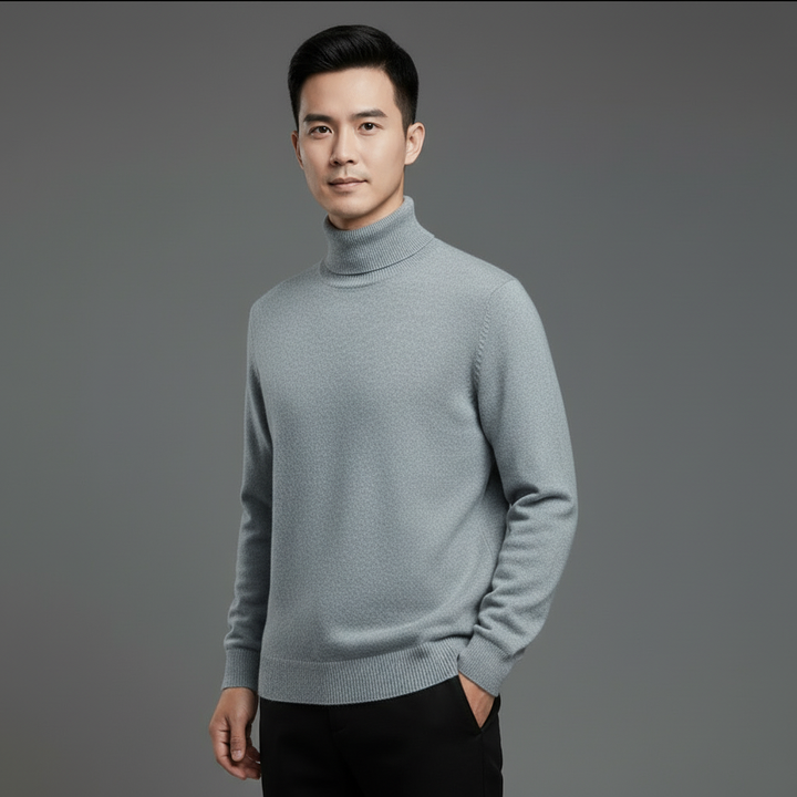 Pull Homme Col Roulé en Laine