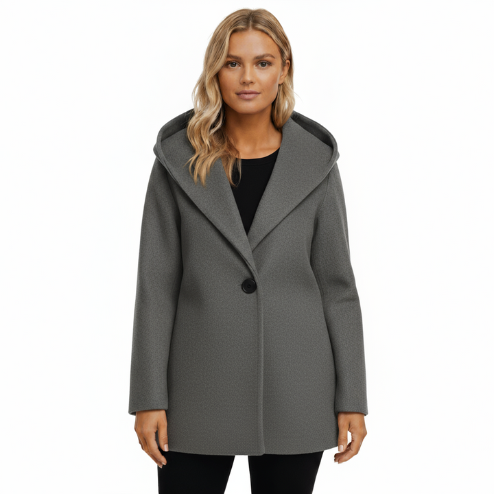 Manteau Femme Laine Mélangée à Capuche