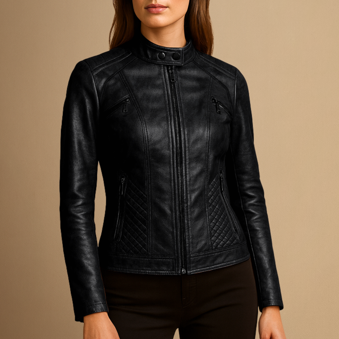 Veste Femme Cuir Cintrée Zippée