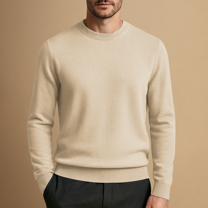 Pull Homme Col Rond Laine Mélangée