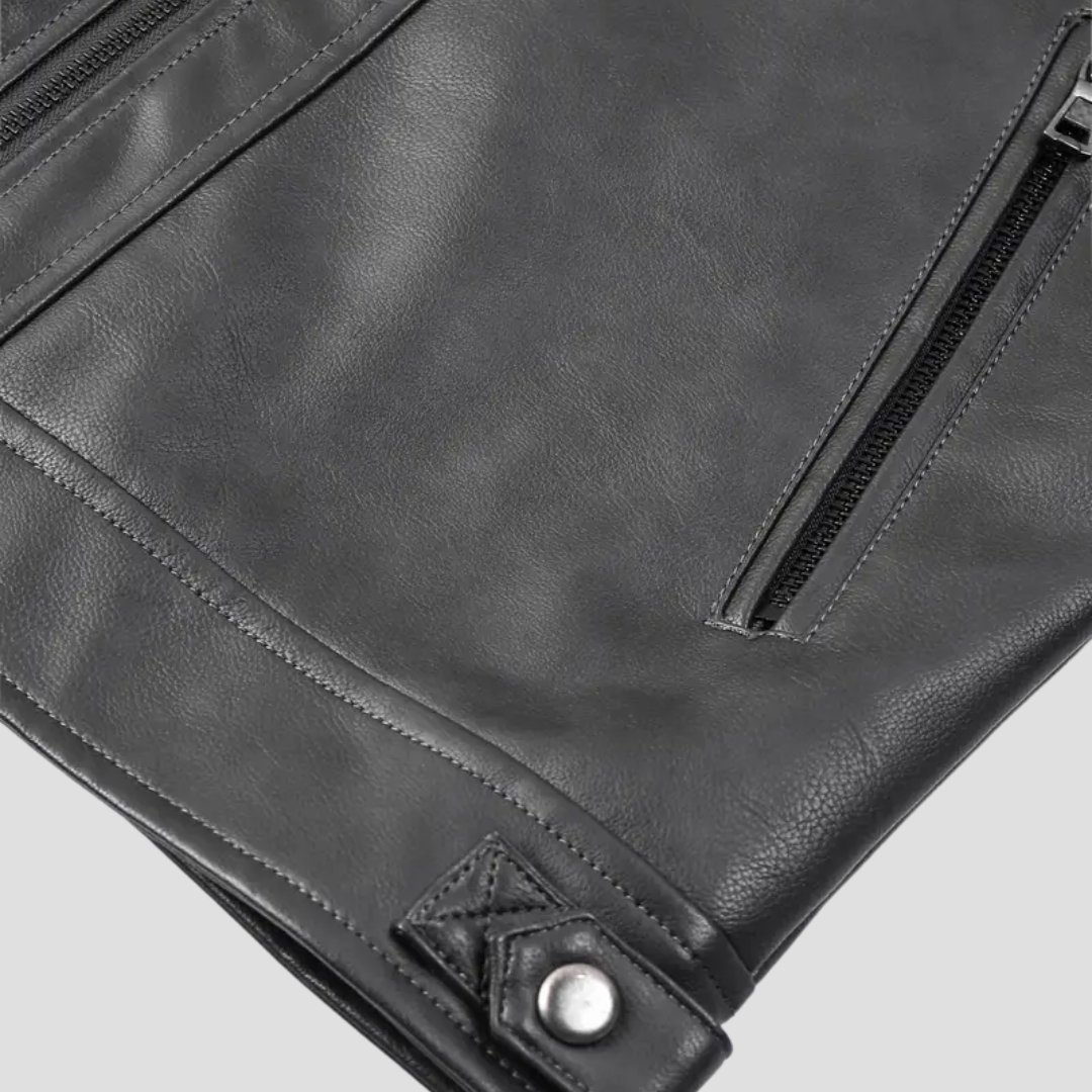 Veste Motard Homme Zippée Rétro