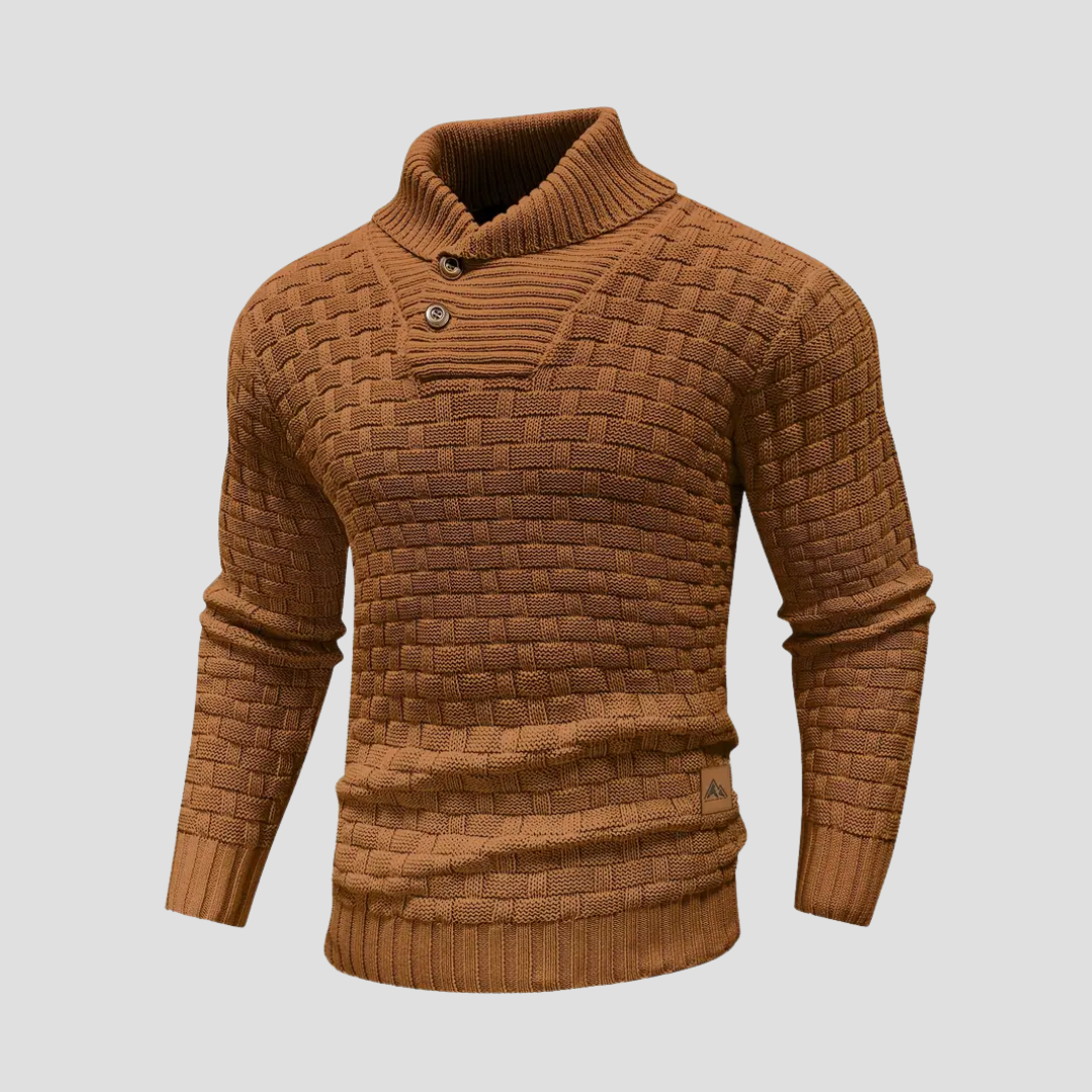 Pull Homme Col Boutonné en Maille