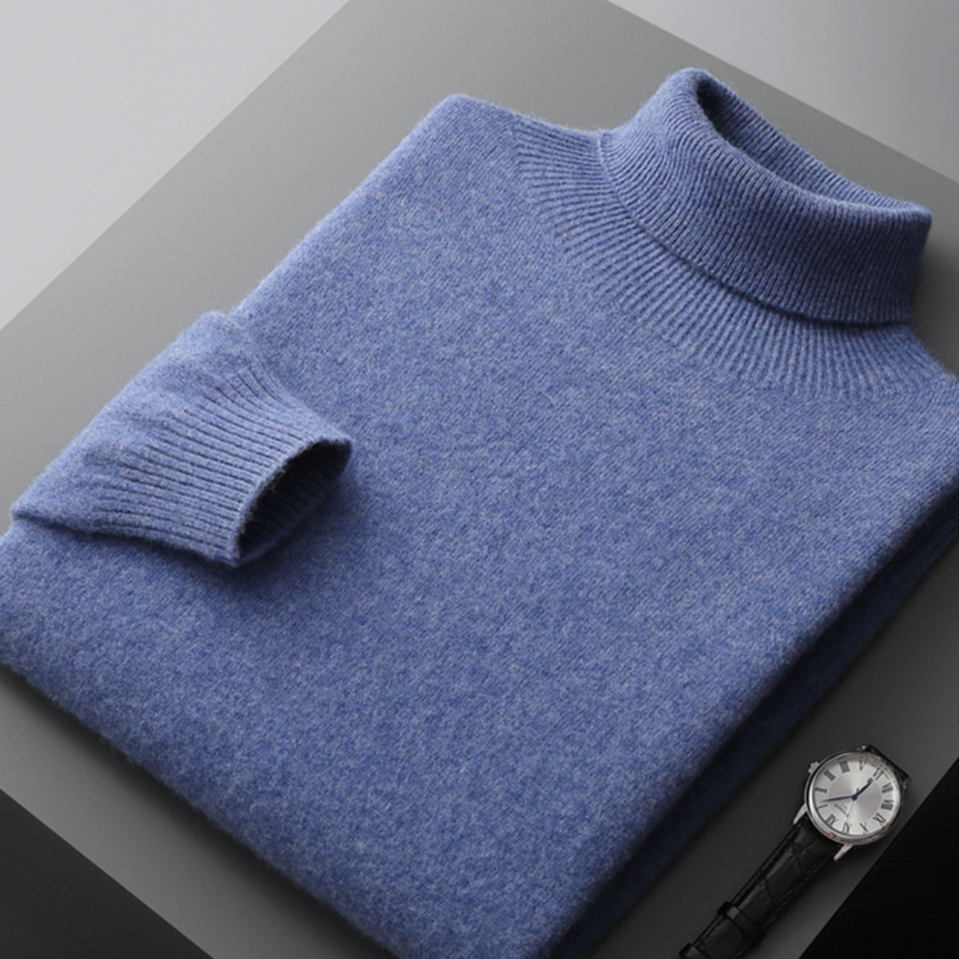 Pull Homme Col Roulé en Laine