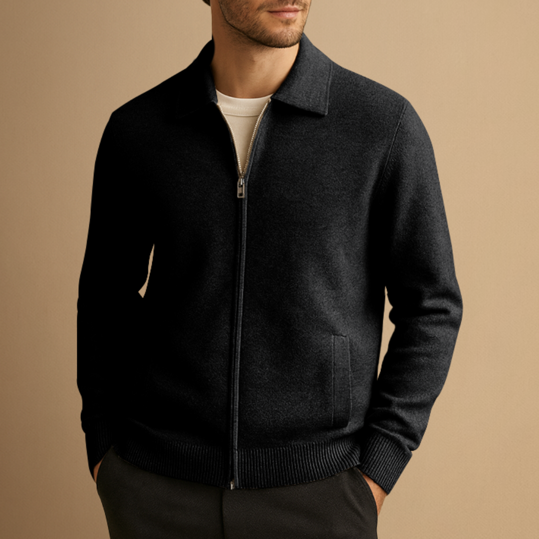 Cardigan Homme Laine Zippé