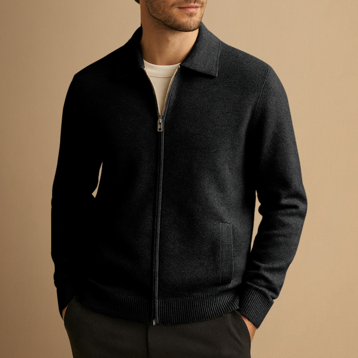 Cardigan Homme Laine Zippé