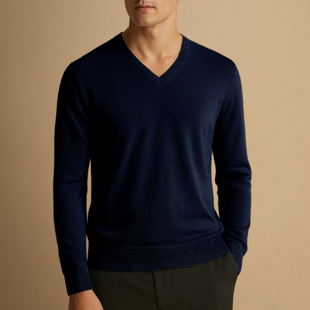 Pull Homme Col V Laine