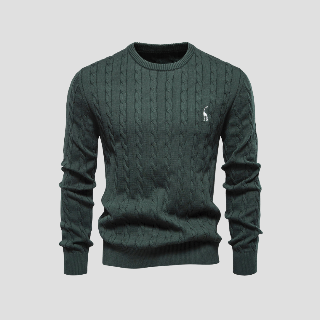 Pull Homme Col Rond Torsadé Coton Mélangé