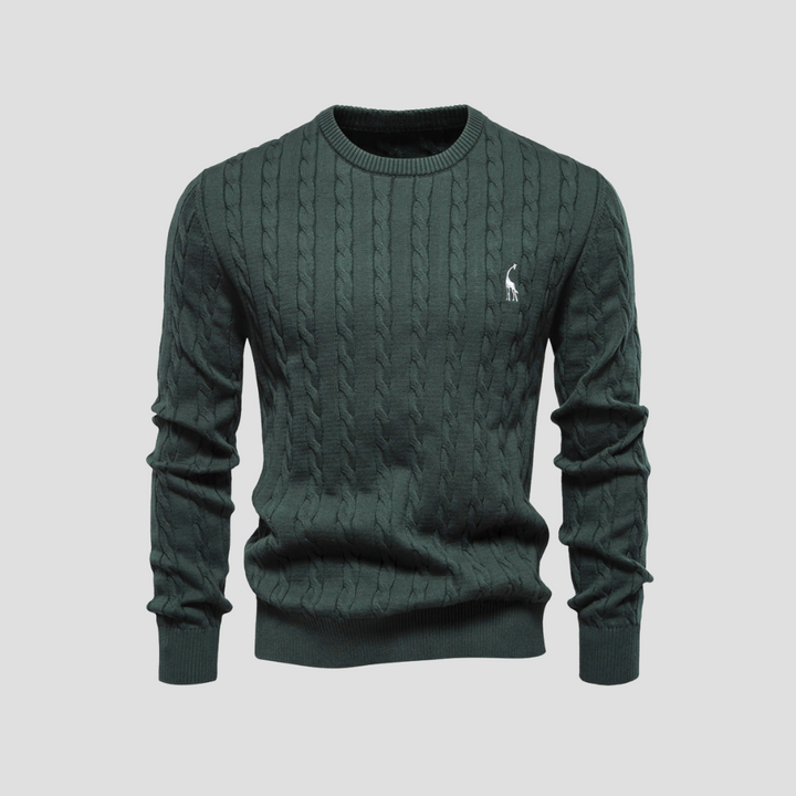 Pull Homme Col Rond Torsadé Coton Mélangé