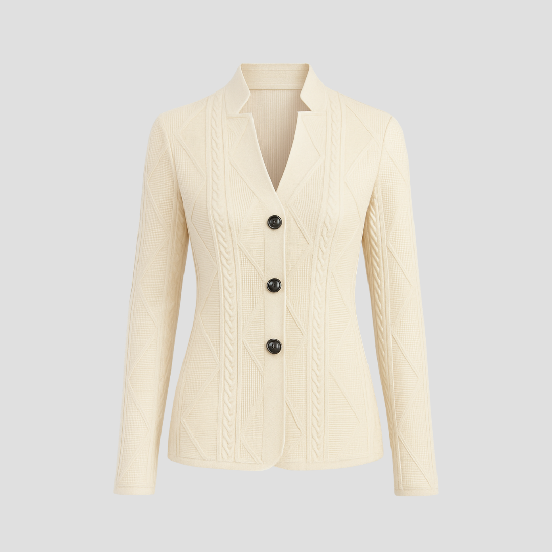 Blazer Femme Maille Texturée Cintré