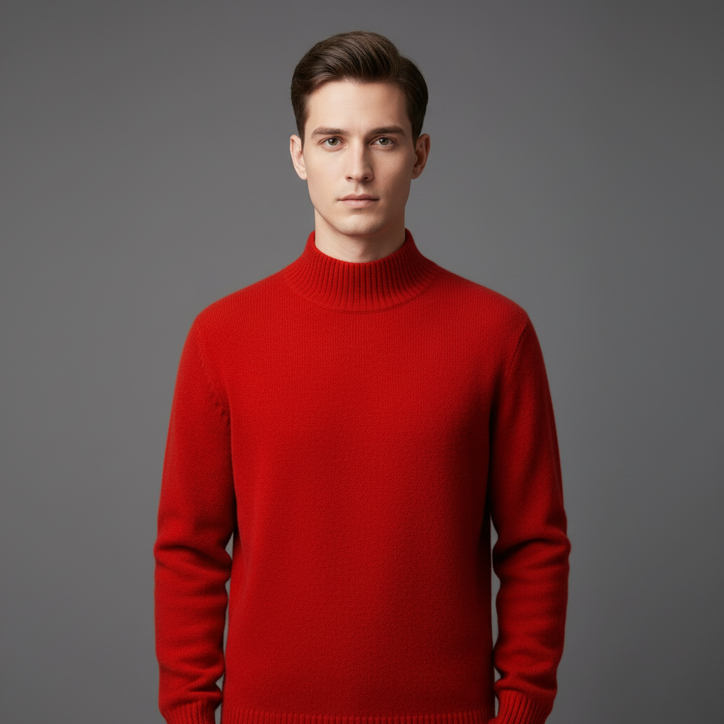 Pull Homme Col Montant en Laine